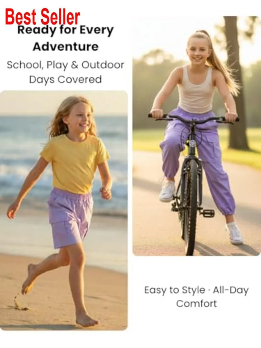 Convertible Zip-Off Cargo Pants for Girls Water-Resistant Outdoor